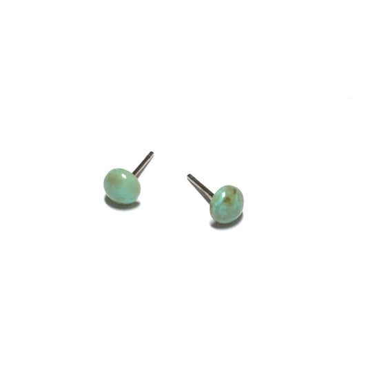 earrings studs - tiny turquoise marbled by leetie lovendale