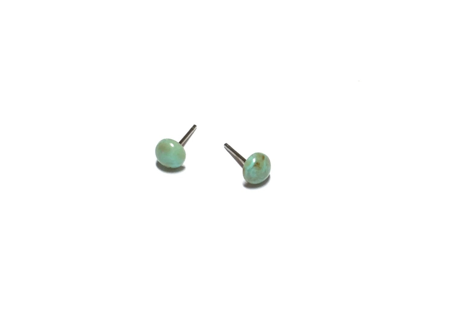 earrings studs - tiny turquoise marbled by leetie lovendale