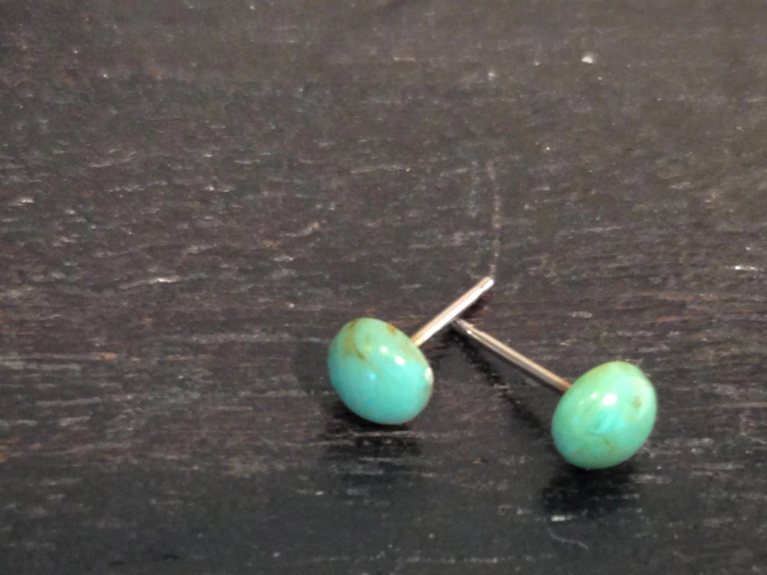 earrings studs - tiny turquoise marbled by leetie lovendale