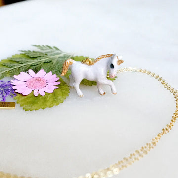 necklace - tiny unicorn mama - 18k gold plated by peter and june