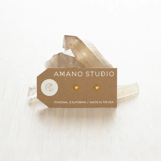 earrings - stud - tiny venus star - 14kgp by amano studio
