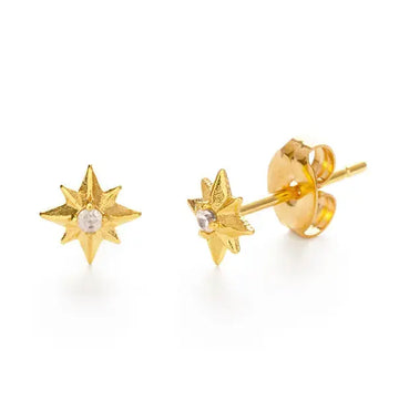 earrings - stud - tiny venus star - 14kgp by amano studio