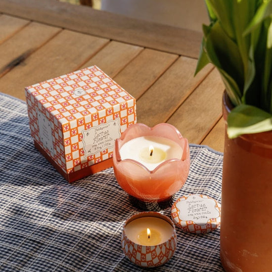 candle - cactus flower - tulip glass pink by paddywax