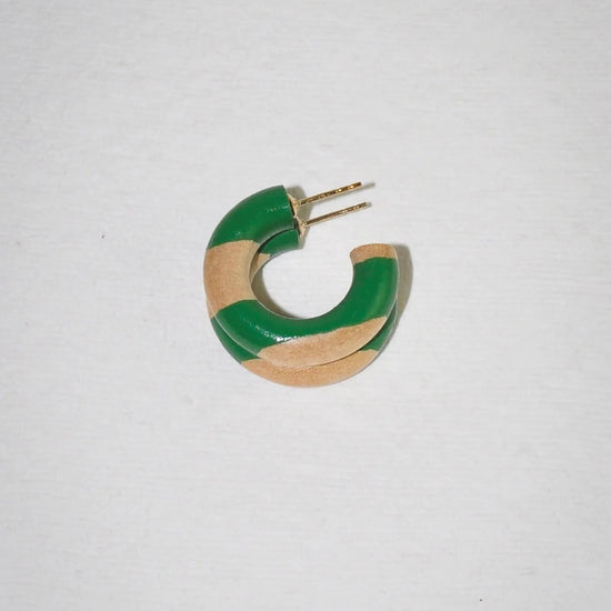 earrings - mini hoop - stripe by binky and lulu