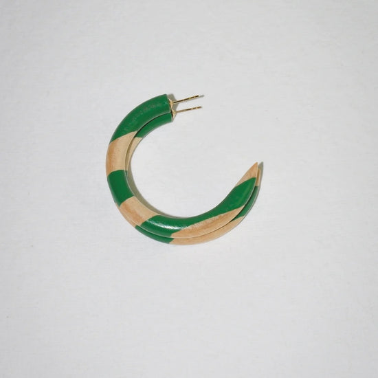 earrings - small hoop - stripe by binky and lulu