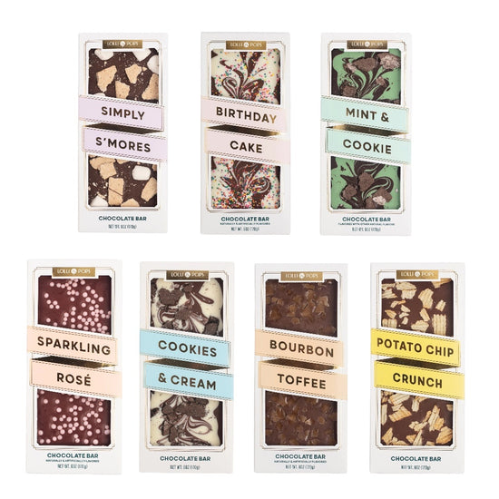 candy - topp'd™ chocolate bar - lolli & pops by lolli & pops