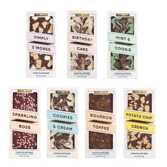candy - topp'd™ chocolate bar - lolli & pops by lolli & pops