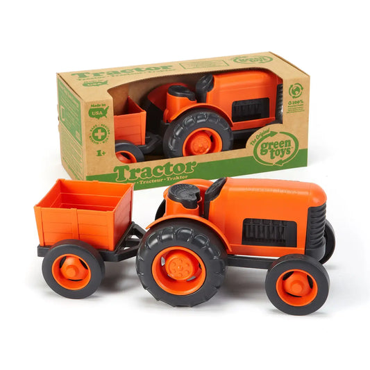 toy - tractor - orange by green toys