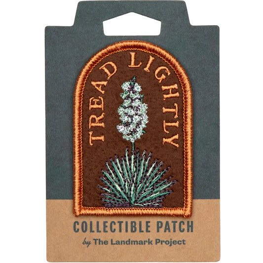 patch - embroidered - tread lightly - yucca by the landmark project