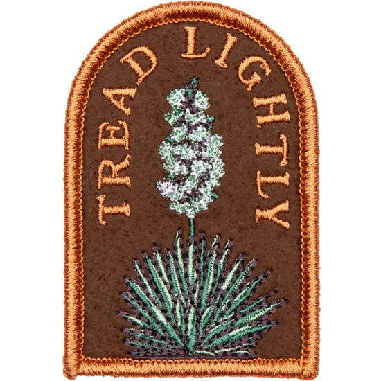 patch - embroidered - tread lightly - yucca by the landmark project