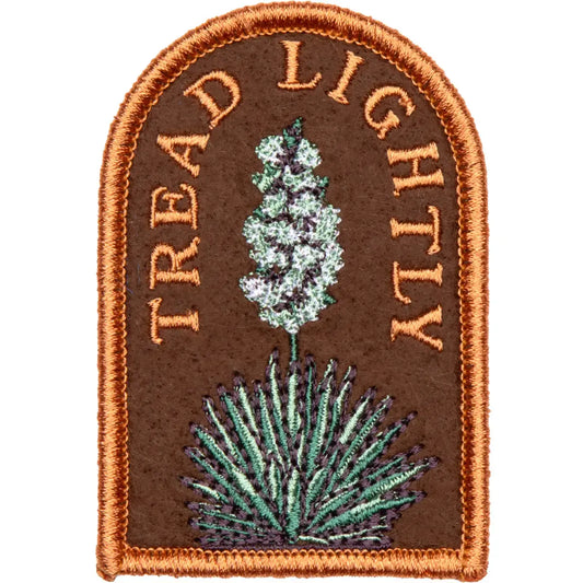 patch - embroidered - tread lightly - yucca by the landmark project