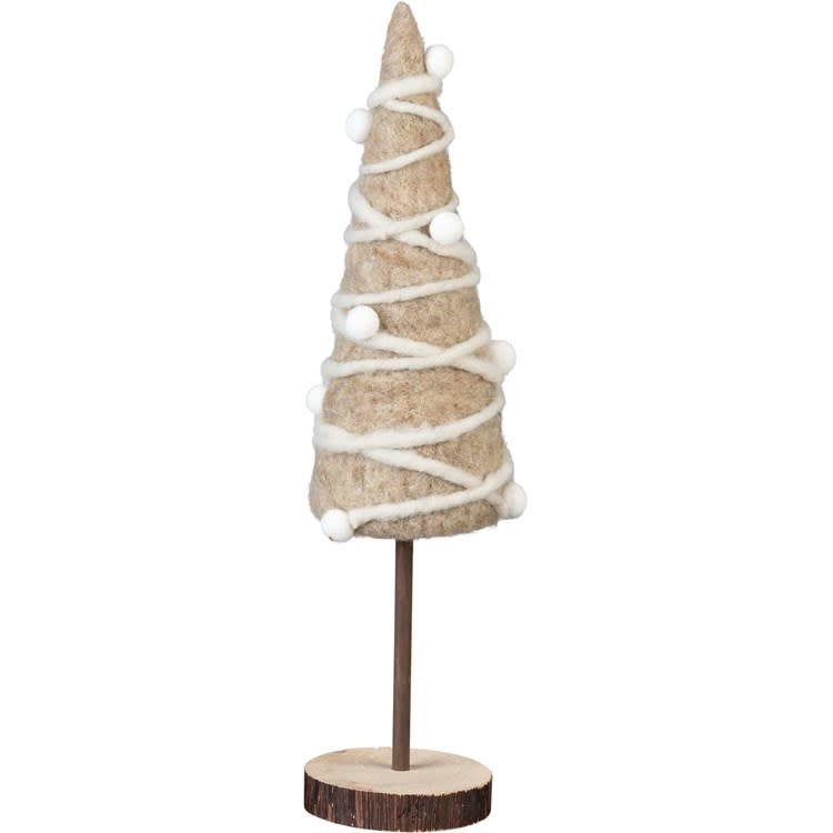 tree - natural felt - white garland + poms by primitives by kathy