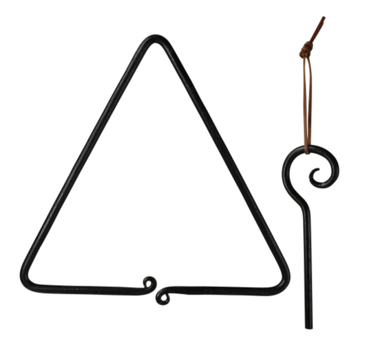 triangle dinner bell - forged iron by homart