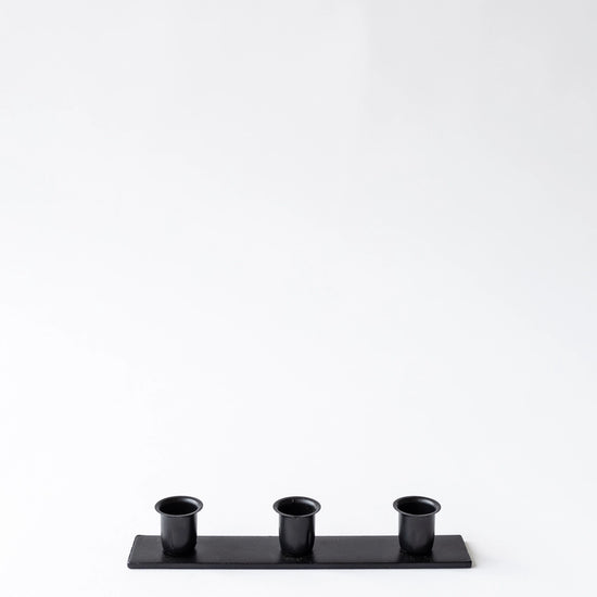 candlestick holder - triple taper - wrought iron by millstream home
