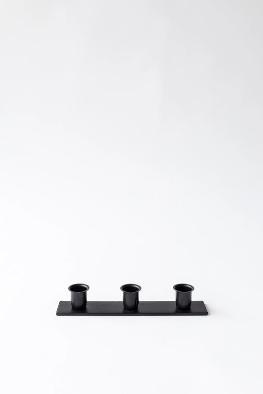 candlestick holder - triple taper - wrought iron by millstream home