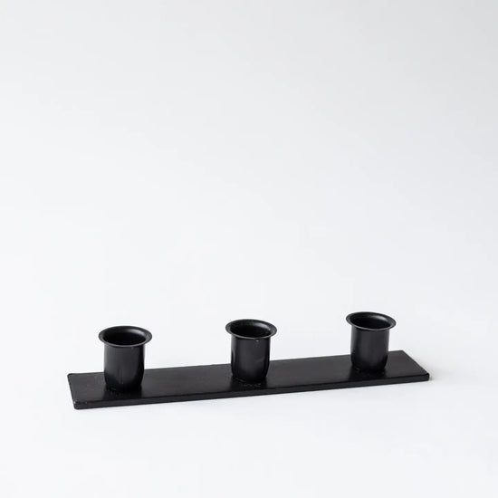 candlestick holder - triple taper - wrought iron by millstream home