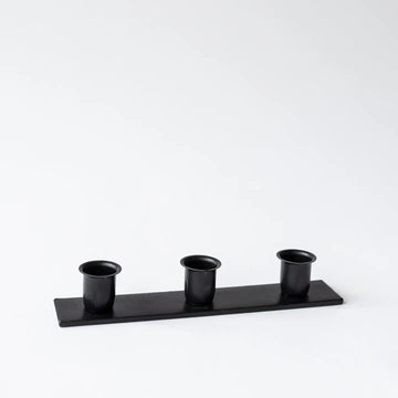 candlestick holder - triple taper - wrought iron by millstream home