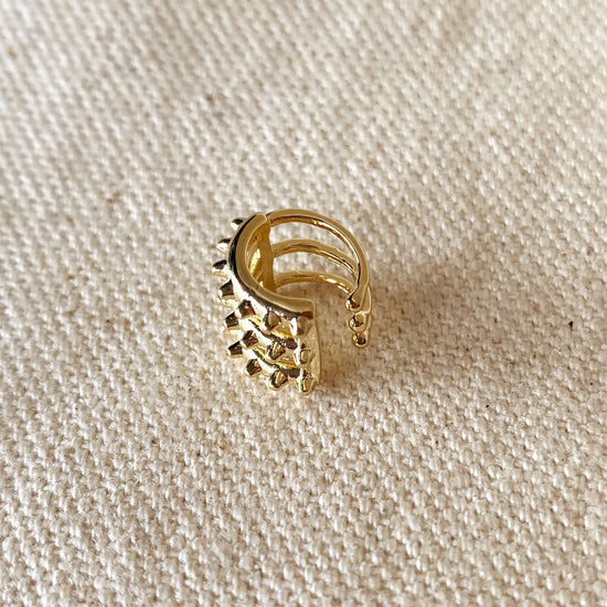 earrings - triple short spike ear cuff - 18kgf by goldfi