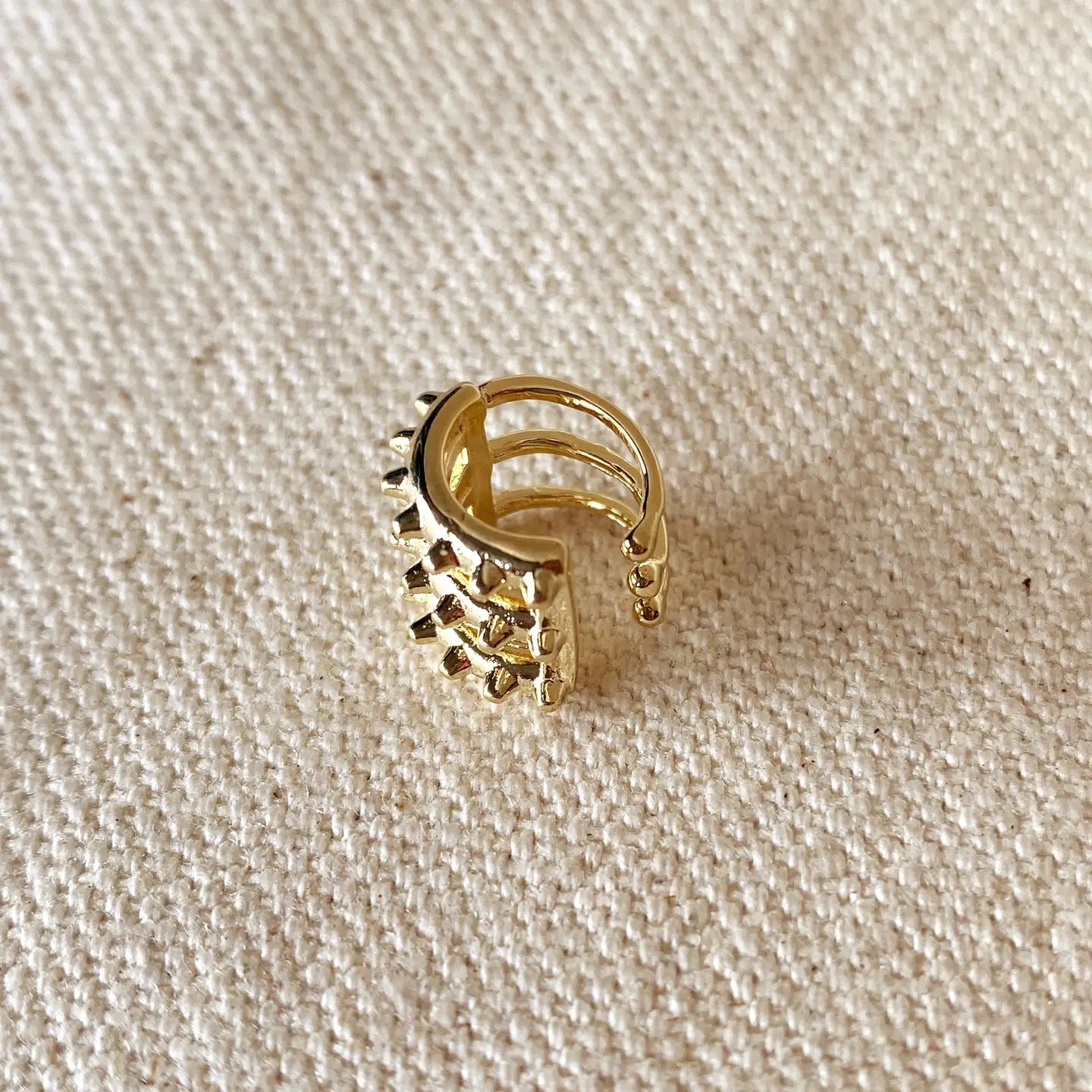 earrings - triple short spike ear cuff - 18kgf by goldfi