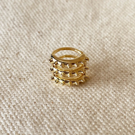 earrings - triple short spike ear cuff - 18kgf by goldfi