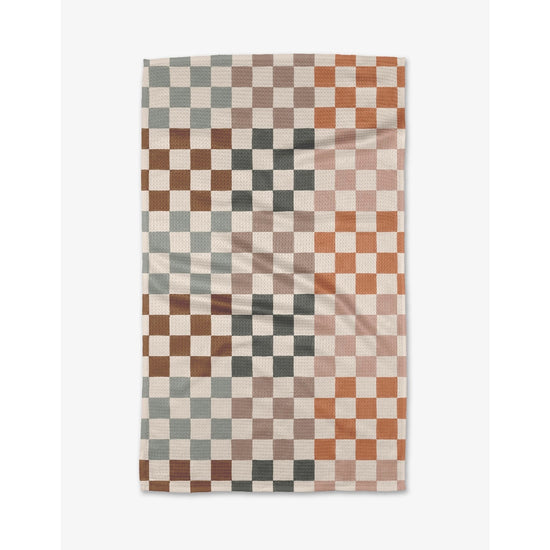 microfiber tea towel - muted checkers by geometry house