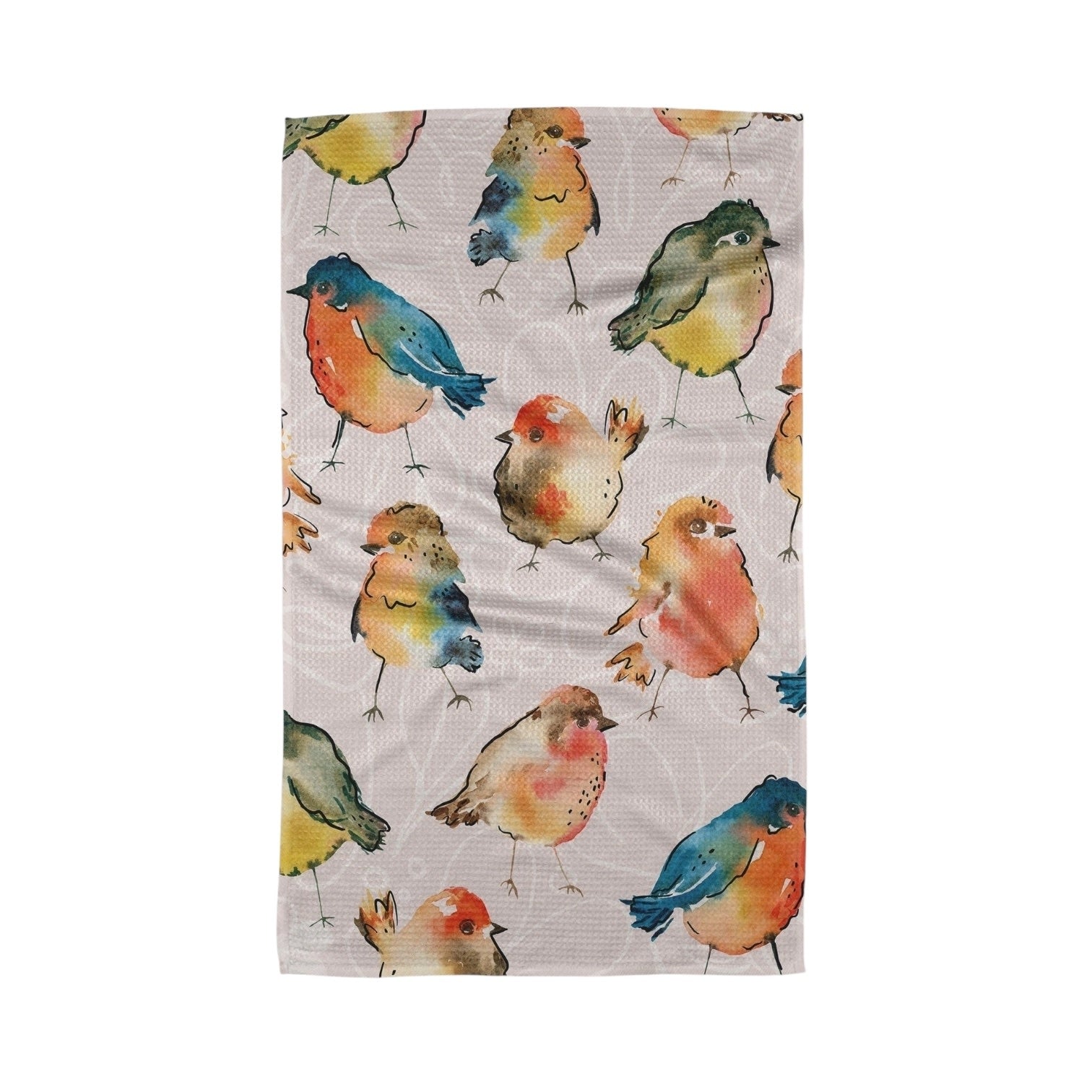 tea towel - microfiber - tweet tweet birds by geometry house