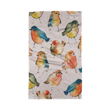 tea towel - microfiber - tweet tweet birds by geometry house