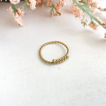 ring - twisted stacking - gold by worldfinds