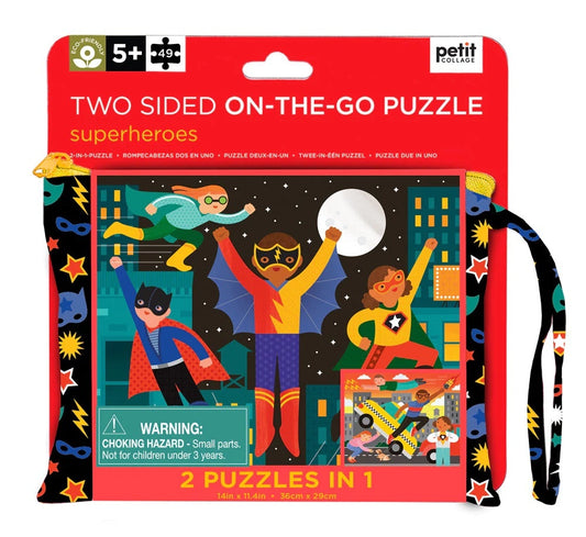 puzzle - 100pc 2-sided - superheroes by petit collage