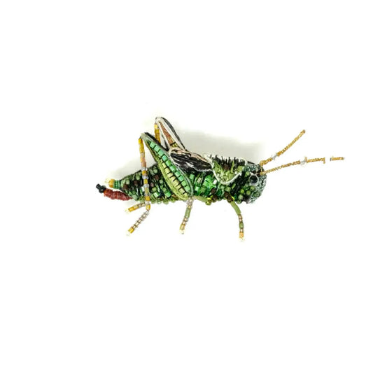 brooch pin - two striped grasshopper by trovelore