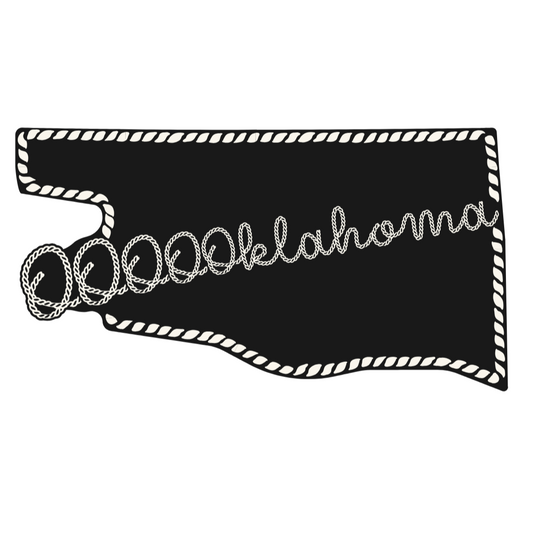 Sticker | Oklahoma | Rope Black & White