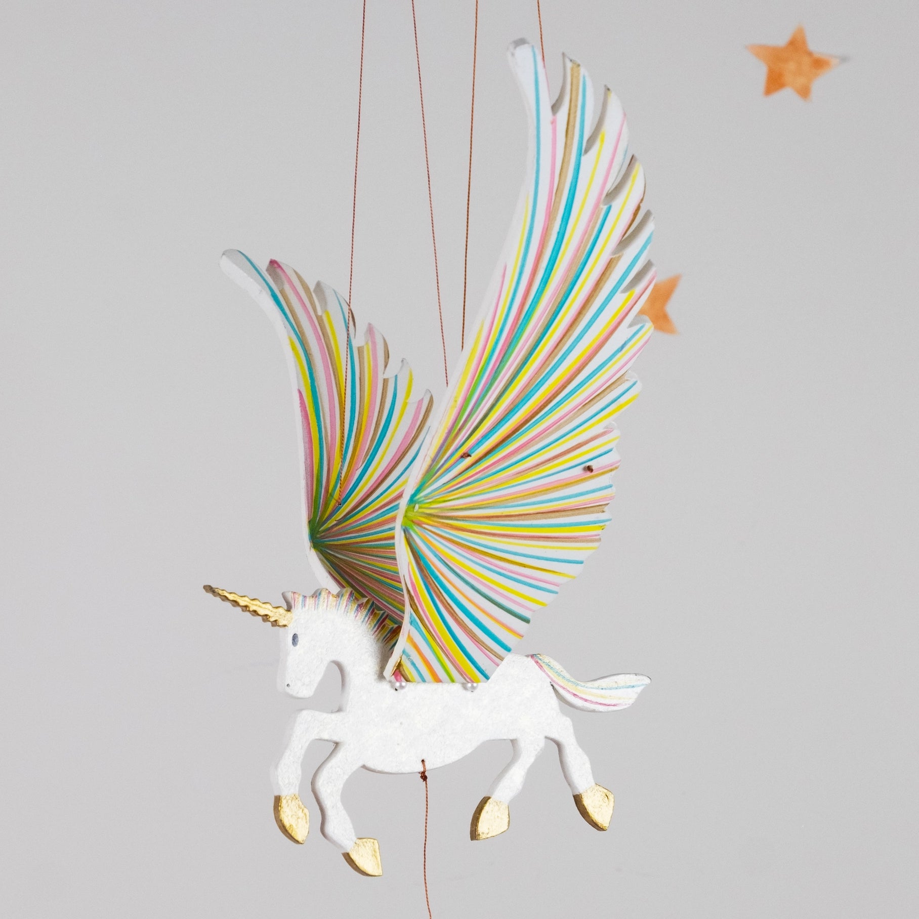mobile - flying - unicorn golden by tulia's artisan gallery