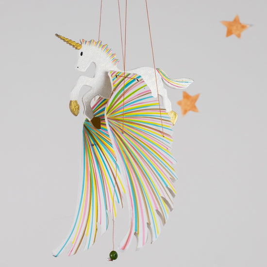mobile - flying - unicorn golden by tulia's artisan gallery