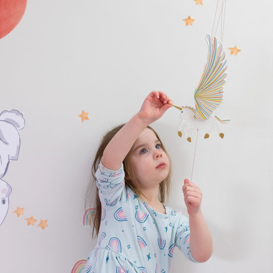 mobile - flying - unicorn golden by tulia's artisan gallery