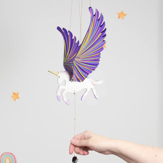 mobile - flying - unicorn purple by tulia's artisan gallery