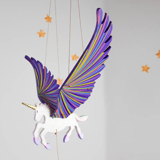 mobile - flying - unicorn purple by tulia's artisan gallery