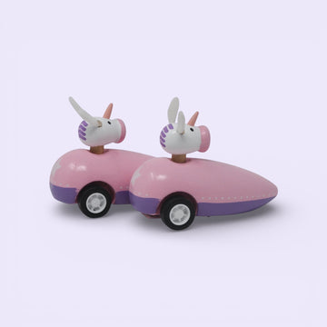 toy - pull back racer - unicorn by jack rabbit creations