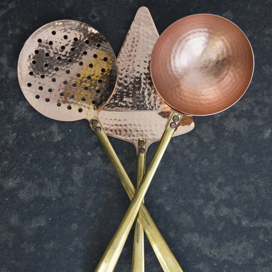 skimmer spoon - camden - hammered copper by be home