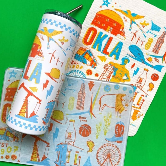 hydro dish cloth - oklahoma icons by fiddler's elbow