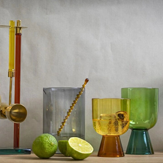glass tumbler - niko tall - teal + green by be home