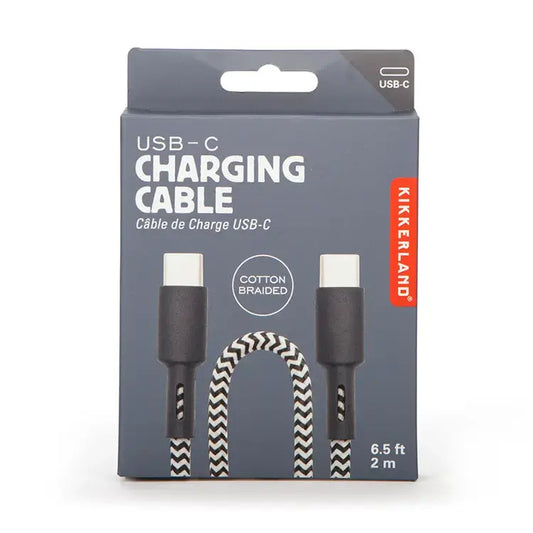 cable - charging usb-c - cotton braided by kikkerland