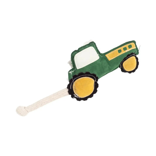 dog toy - green tractor - vegan leather by jojo modern pets