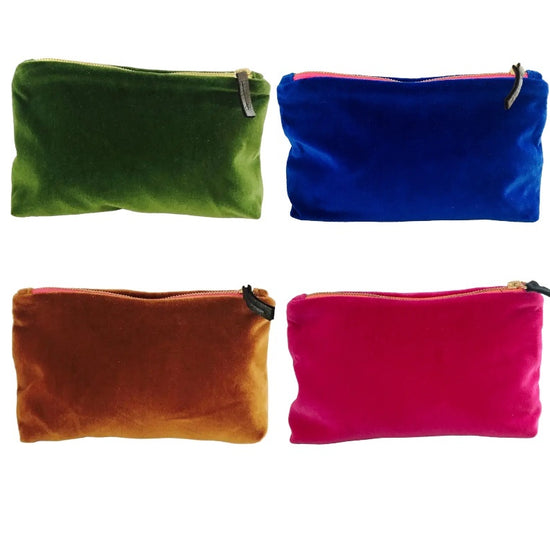 velvet zipper bag - makeup by erin flett