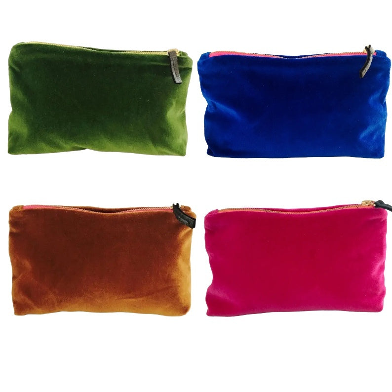 velvet zipper bag - makeup by erin flett