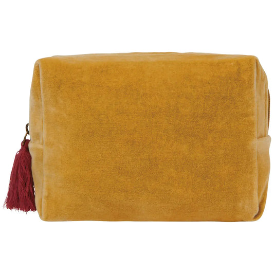 pouch - embroidered velvet - venus - ochre by now designs