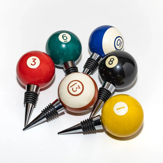 bottle stopper - vintage billiard ball (assorted) by the mustache cat made