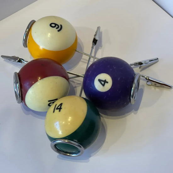 photo holder - vintage billiard ball (assorted) by the mustache cat made
