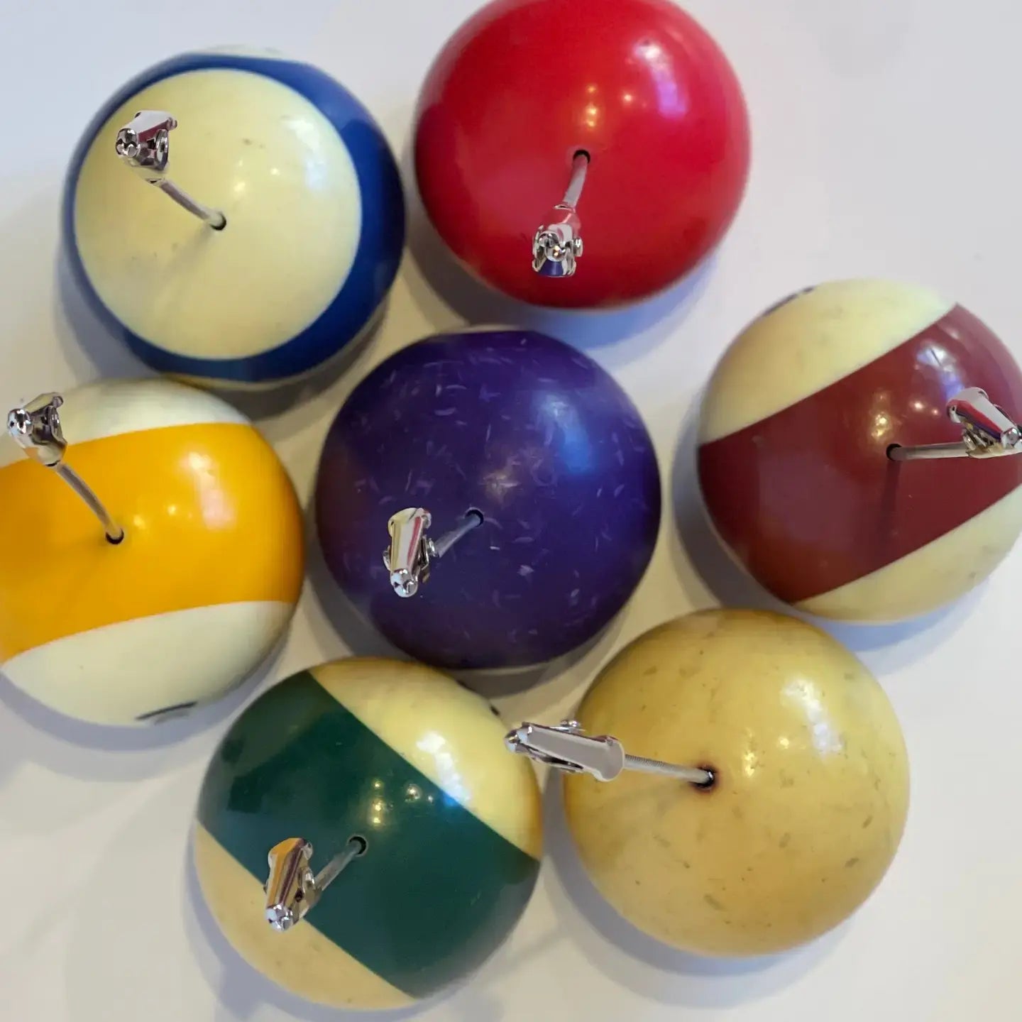 photo holder - vintage billiard ball (assorted) by the mustache cat made