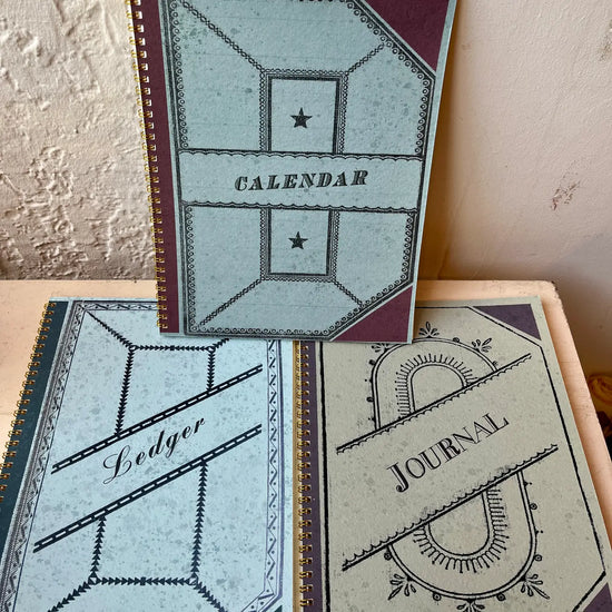 desk calendar - vintage perpetual monthly by parcel