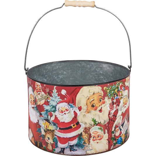 metal bucket - vintage christmas by primitives by kathy